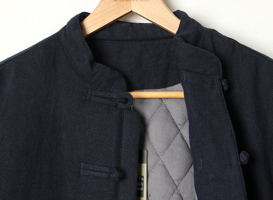 linen thick cotton coat