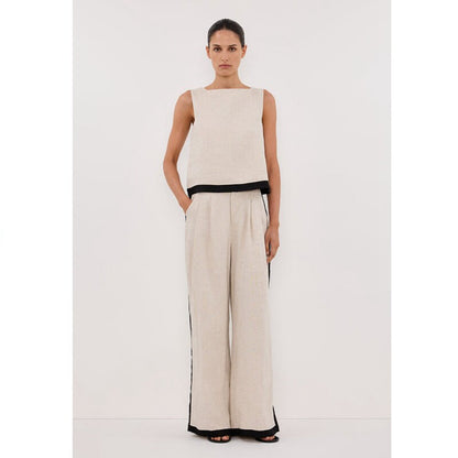 Linen Two Piece Set with Vest and Pants