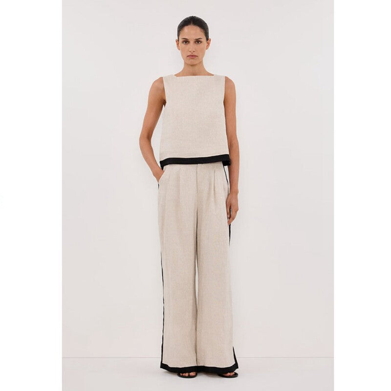 Linen Two Piece Set with Vest and Pants