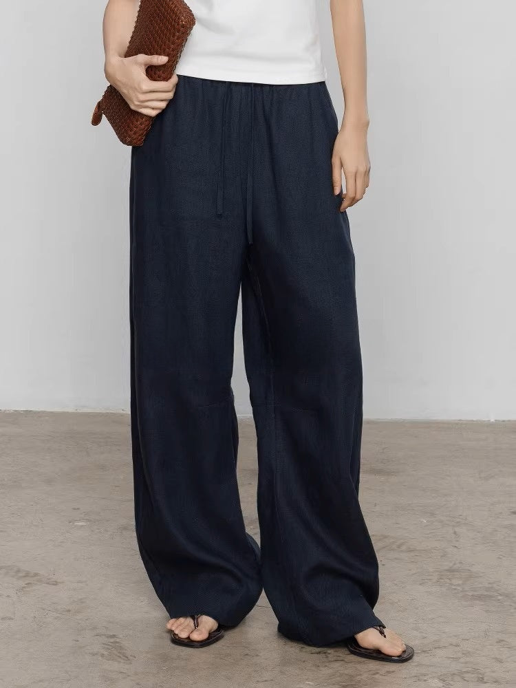 Linen Wide Leg Casual Pants