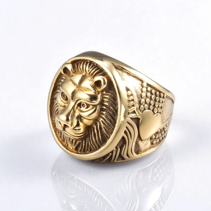 Lion Head Stainless Steel Ring
