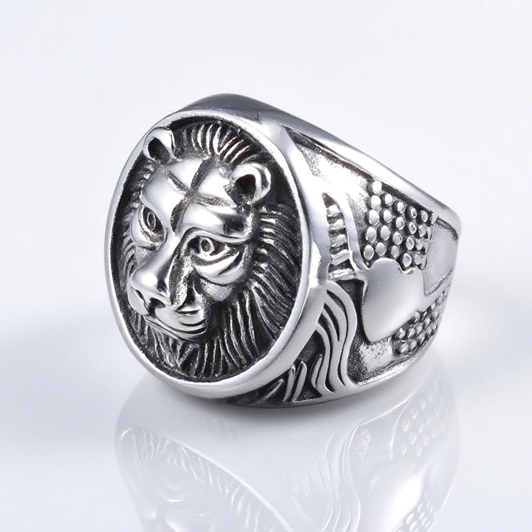 Lion Head Stainless Steel Ring