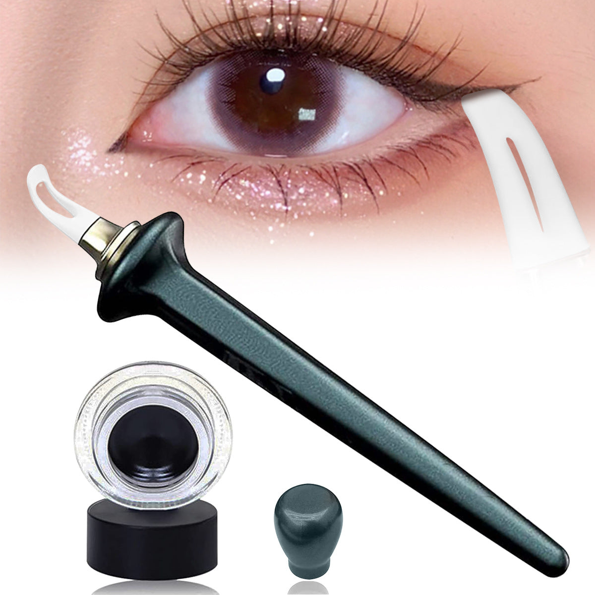 Liquid Eyeliner Silicone Eyeliner Brush Set Is Waterproof and Does Not Smudge, and Is a Tool for Repeatedly Drawing Eyeliner