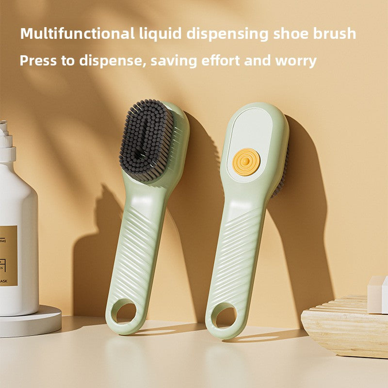Liquid-filled soft-bristled shoe brush