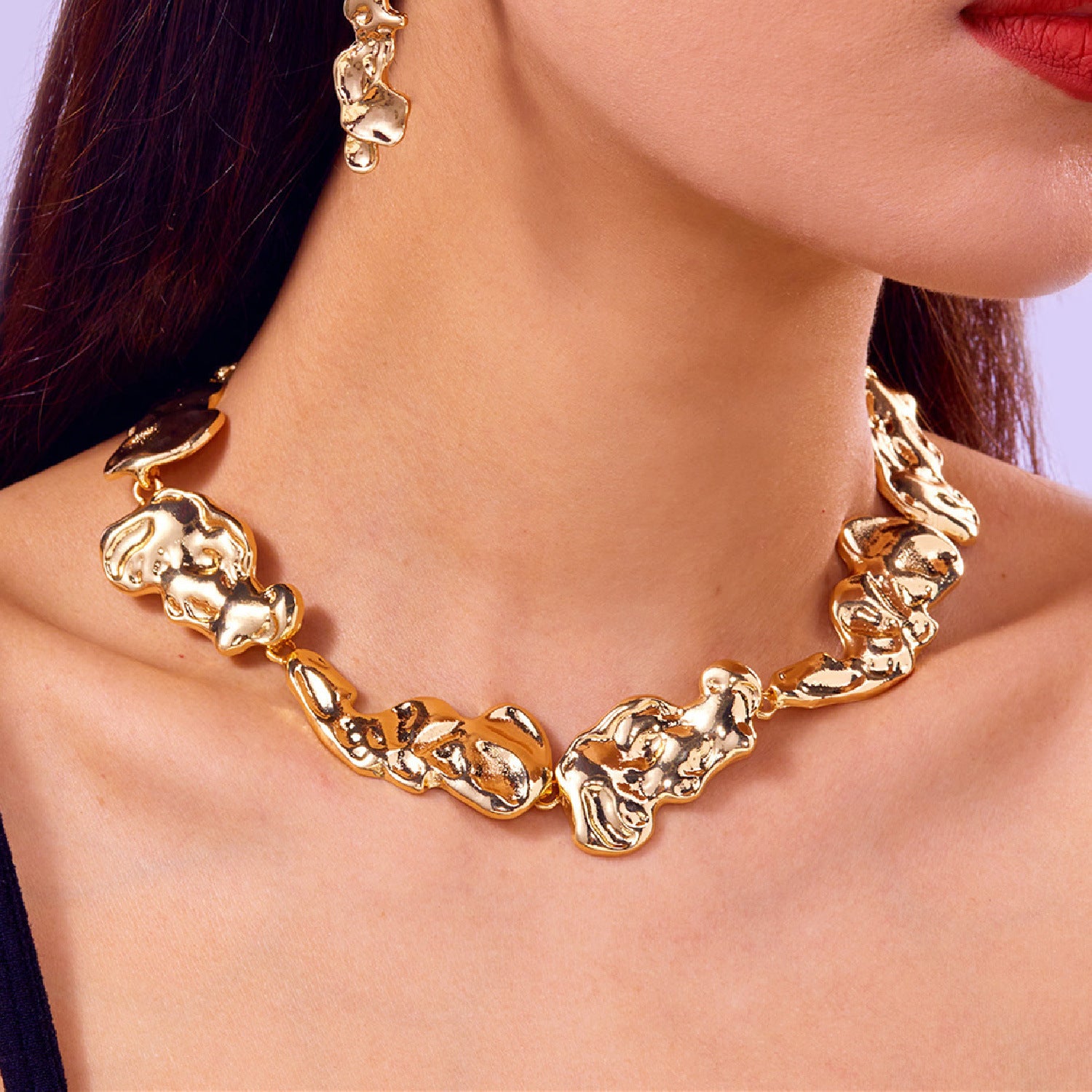 Liquid Fold Alloy Jewelry Set
