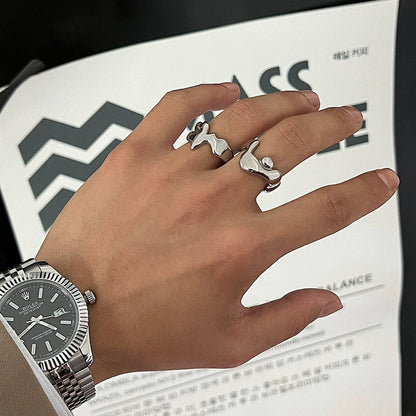 Liquid Lava Geometric Finger Ring