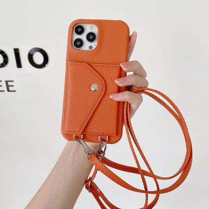 Litchi - grain Card - holder Phone Case