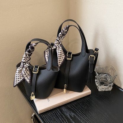 Litchi-pattern handbag