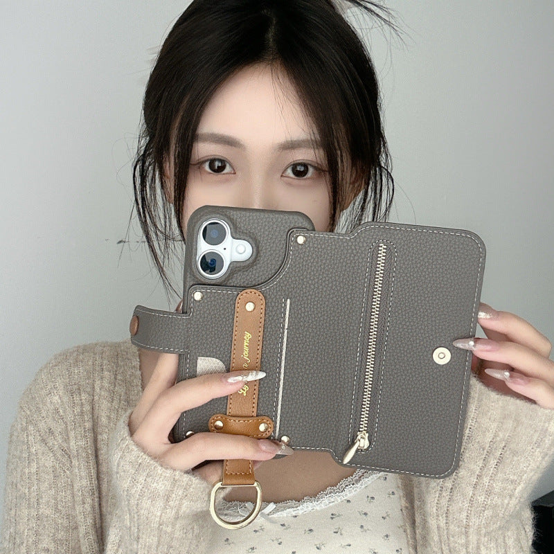Litchi-pattern phone case