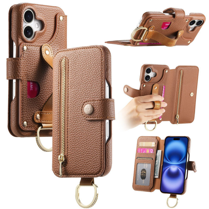 Litchi-pattern phone case