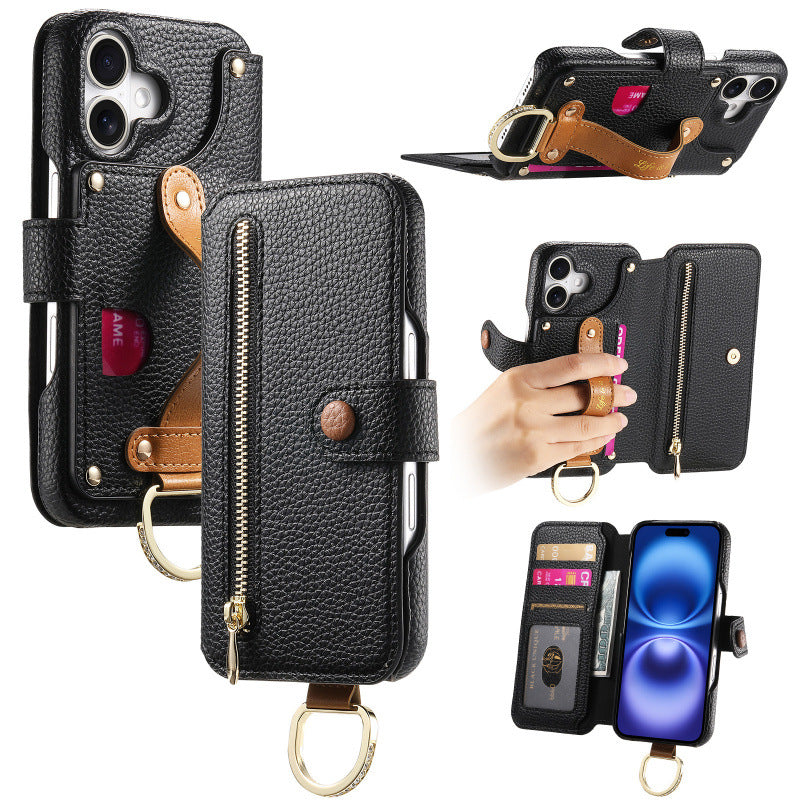 Litchi-pattern phone case