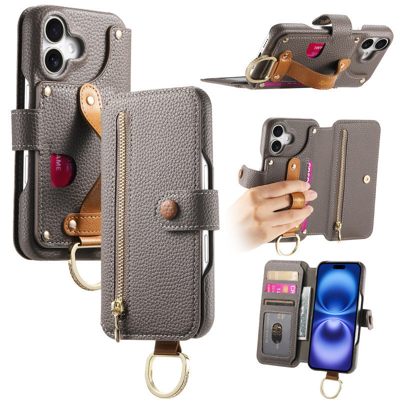 Litchi-pattern phone case