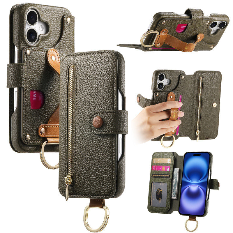 Litchi-pattern phone case