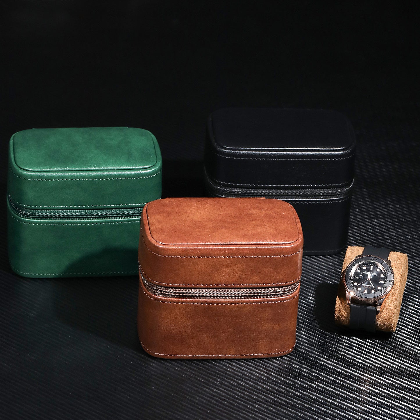 Litchi-pattern watch box
