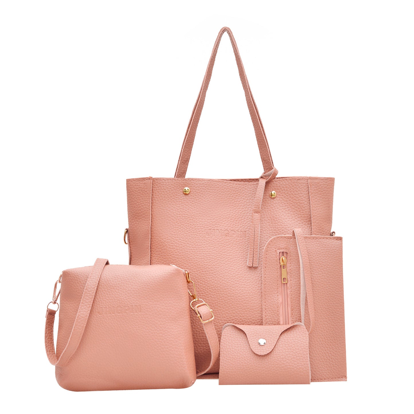 Litchi Pattern Women's Shoulder Bag Set