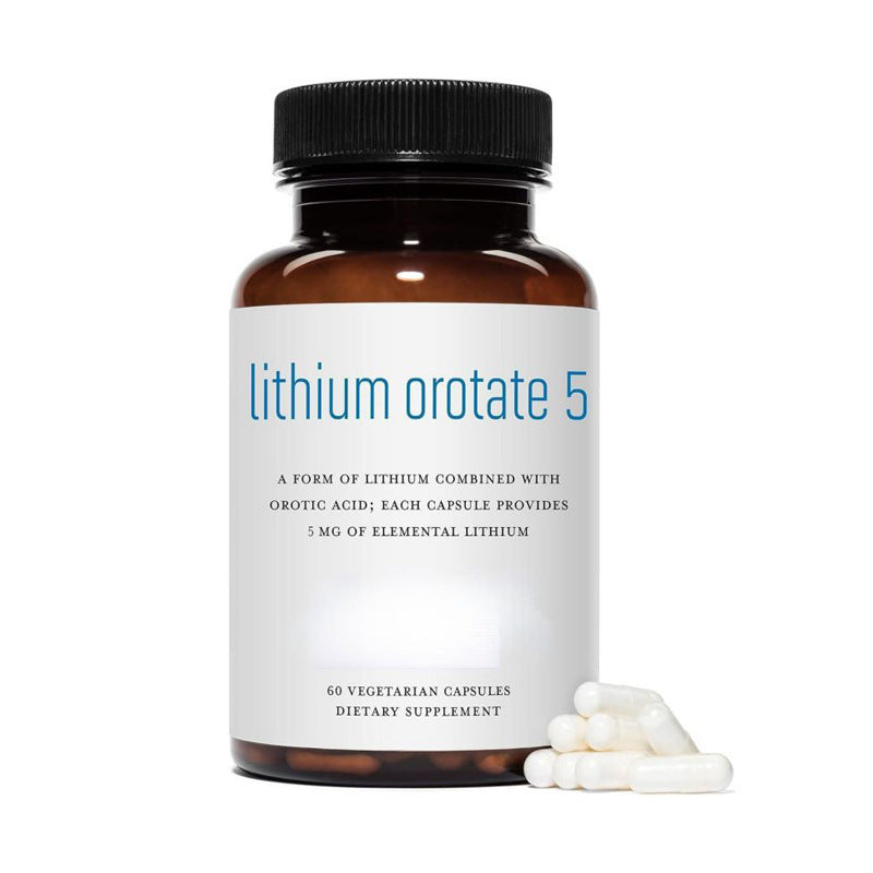 Lithium Orotate 5mg Dietary Supplement Capsules