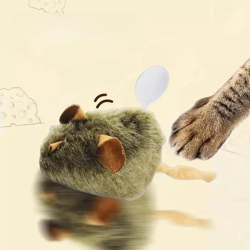 Little Mouse Cat Toy Squeaky Mouse Intelligent Sensor Light Touch Sound Plush Simulation Cat Toy Mouse Cross-Border Wholesale