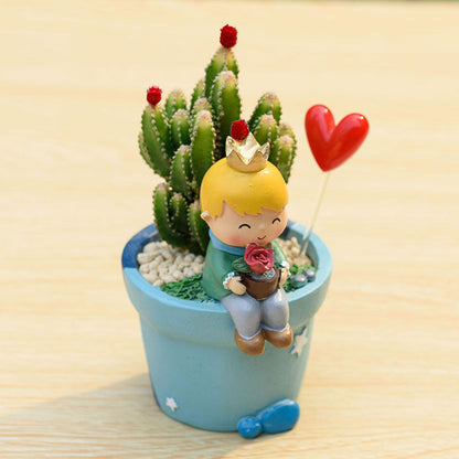 Little Prince Succulent Flower Pot with Decorative Insert