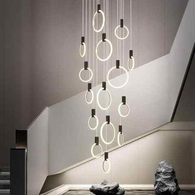 Lloft ring stair chandelier