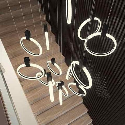 Lloft ring stair chandelier