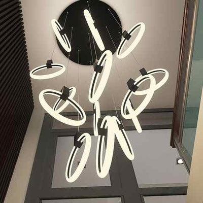 Lloft ring stair chandelier