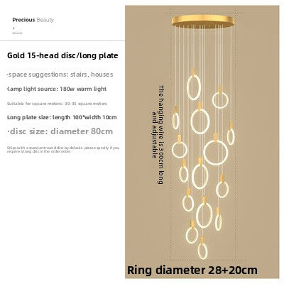 Lloft ring stair chandelier