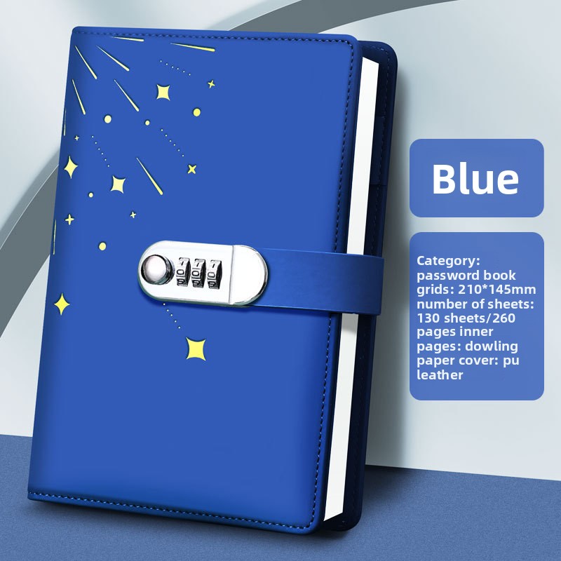 Locking Diary Notebook with Imitation Leather Cover