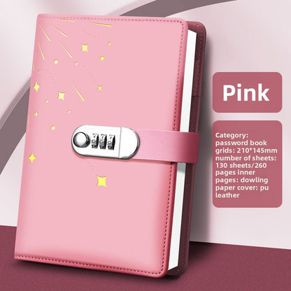 Locking Diary Notebook with Imitation Leather Cover