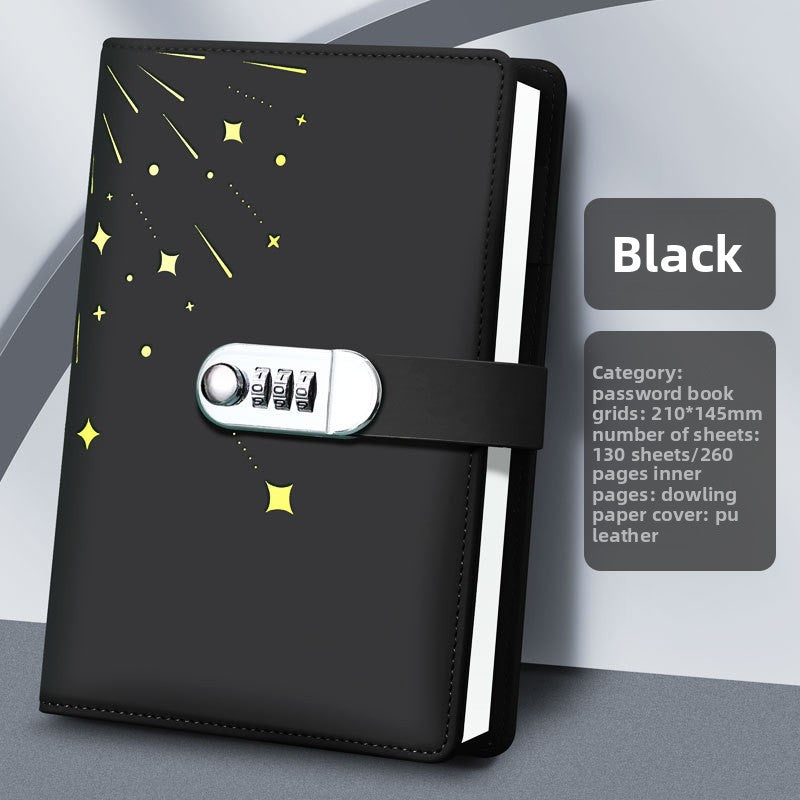 Locking Diary Notebook with Imitation Leather Cover