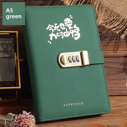 Locking Diary Notebook with Imitation Leather Cover