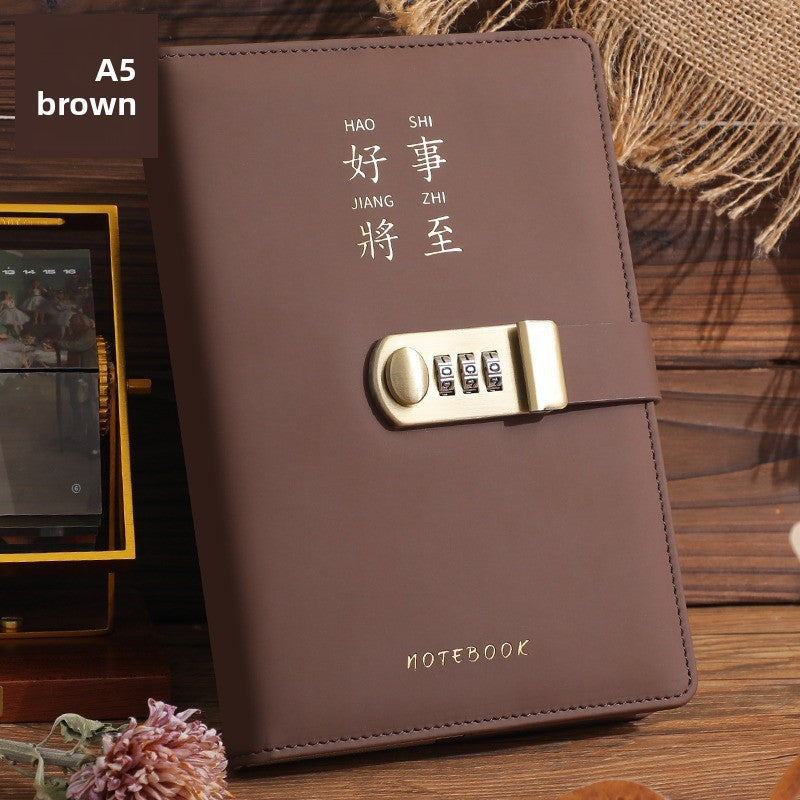 Locking Diary Notebook with Imitation Leather Cover
