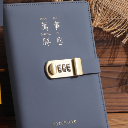 Locking Diary Notebook with Imitation Leather Cover