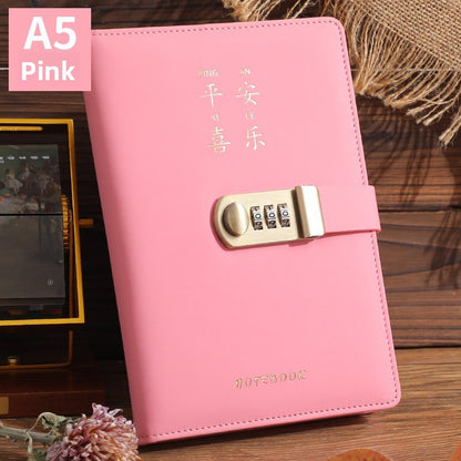 Locking Diary Notebook with Imitation Leather Cover