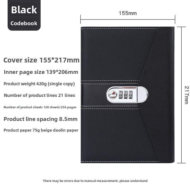 Locking Diary Notebook with Imitation Leather Cover