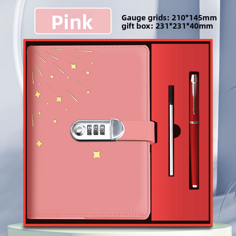 Locking Diary Notebook with Imitation Leather Cover