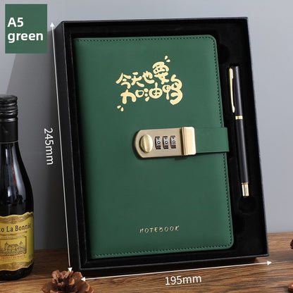 Locking Diary Notebook with Imitation Leather Cover