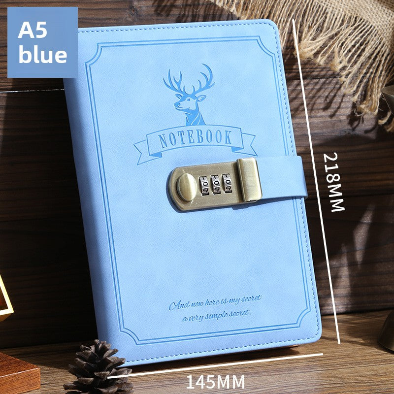 Locking Diary Notebook with Imitation Leather Cover