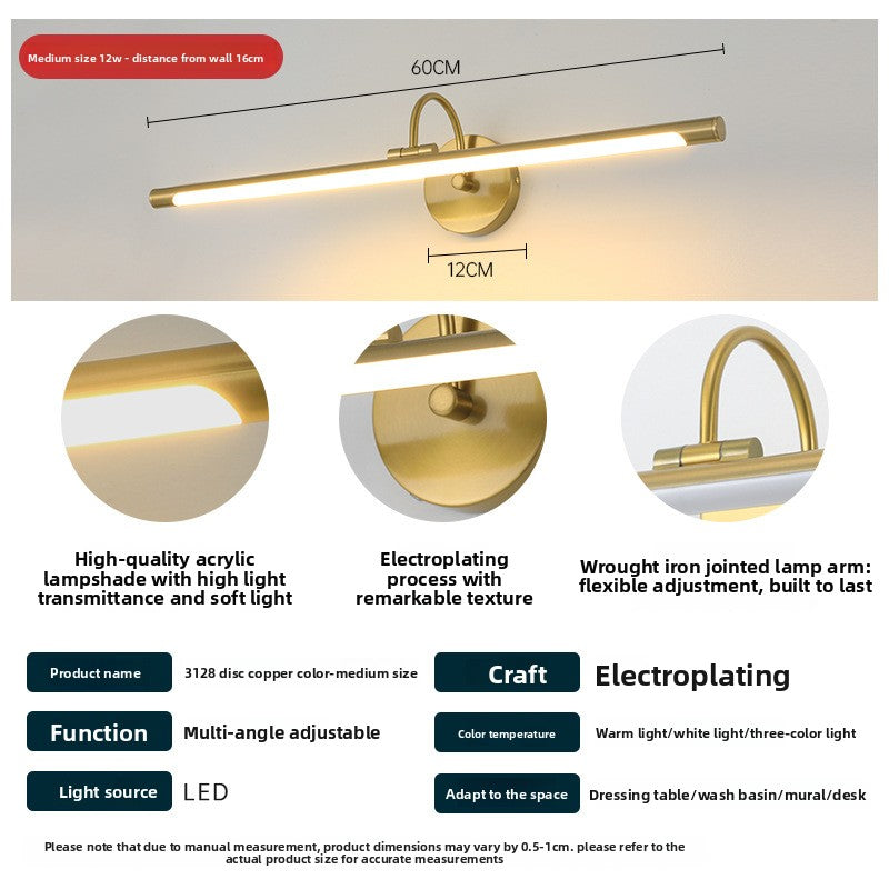 Long bathroom cabinet vanity mirror light