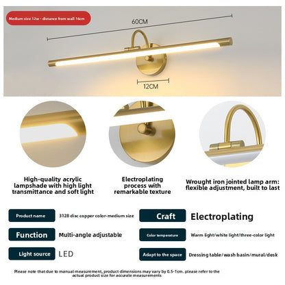 Long bathroom cabinet vanity mirror light