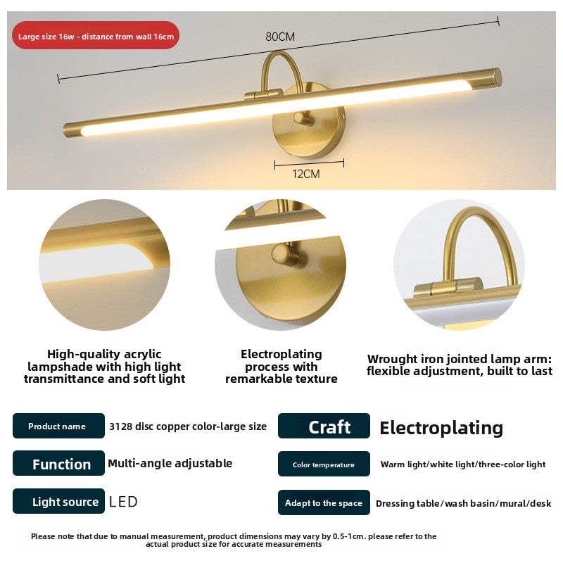 Long bathroom cabinet vanity mirror light