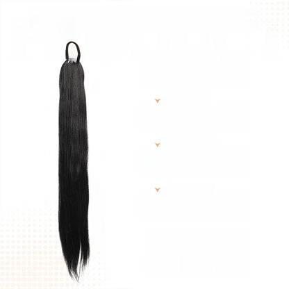 Long braids with hair loops and false braids