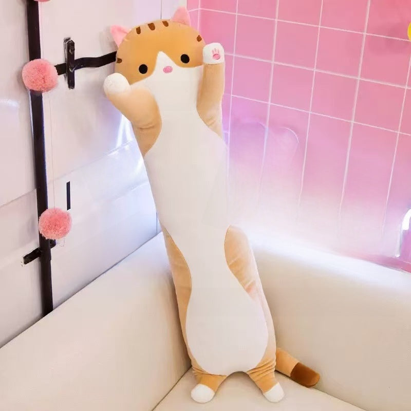 Long Cat Plush Toy Pillow for Sleeping and Hugging
