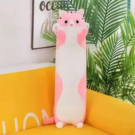 Long Cat Plush Toy Pillow for Sleeping and Hugging
