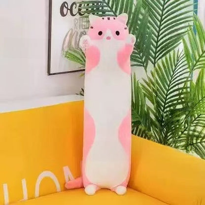 Long Cat Plush Toy Pillow for Sleeping and Hugging