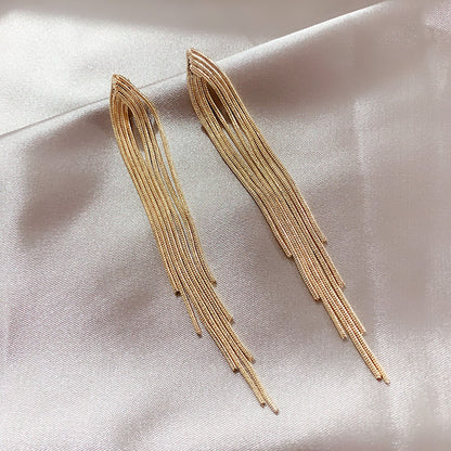 Long chain tassel earrings