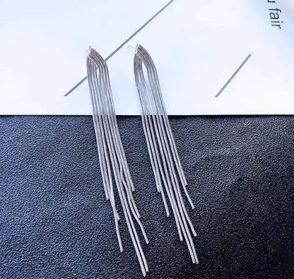 Long chain tassel earrings