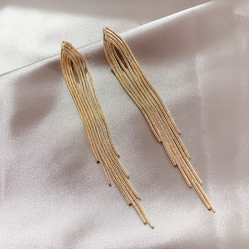 Long chain tassel earrings