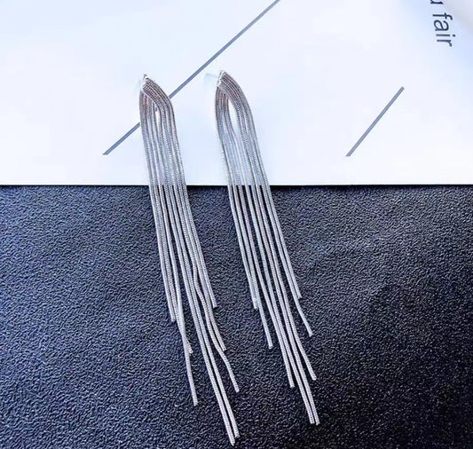 Long chain tassel earrings