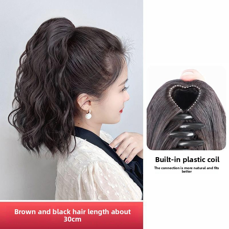 Long cloud-shaped hot grab ponytail