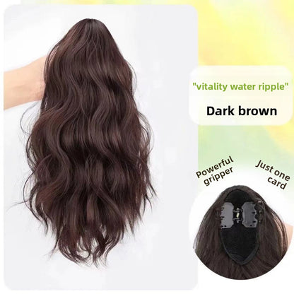Long cloud-shaped hot grab ponytail
